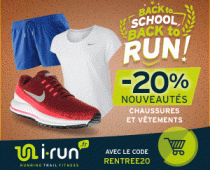 i-Run : Opération Back to School dès le 18 Août 2018 ! Code Promo RENTREE20 !
