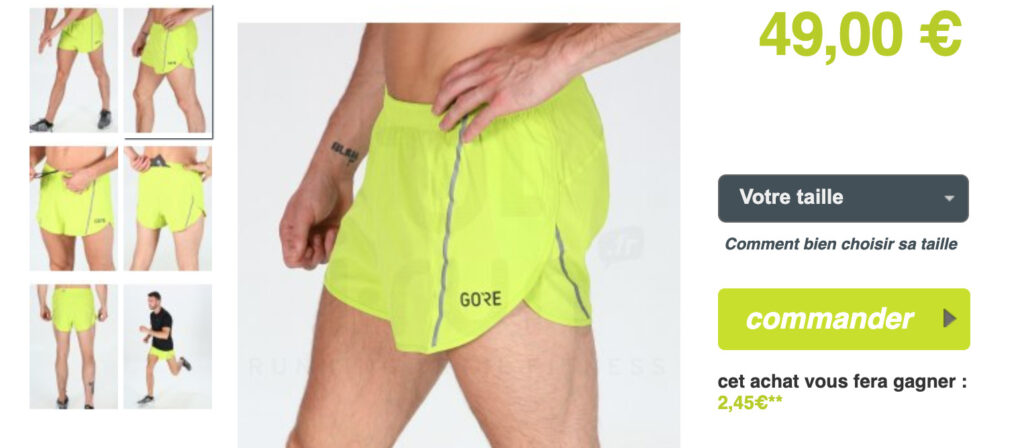 Gore Wear Running Essentials : short chez i-Run.fr