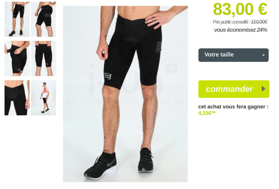 Ensemble triathlon de chez Compressport : cuissard chez i-Run.fr