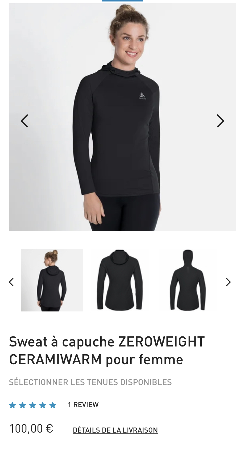 Sweat à capuche Odlo Zeroweight Warm