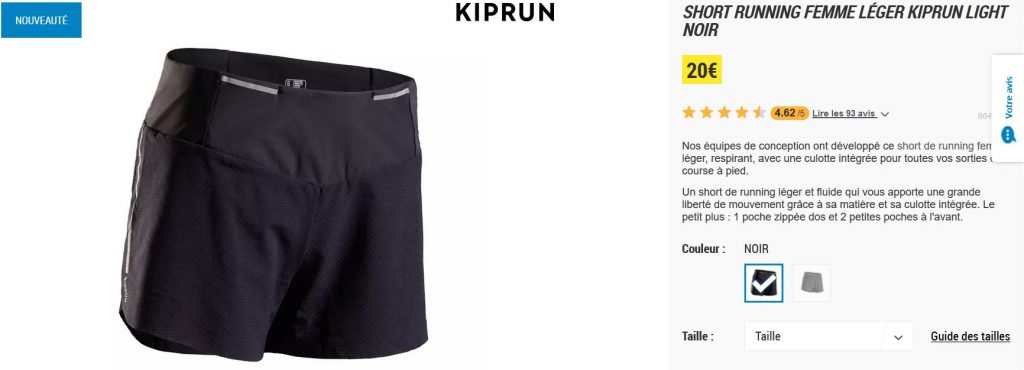 Kiprun Light : short site decathlon