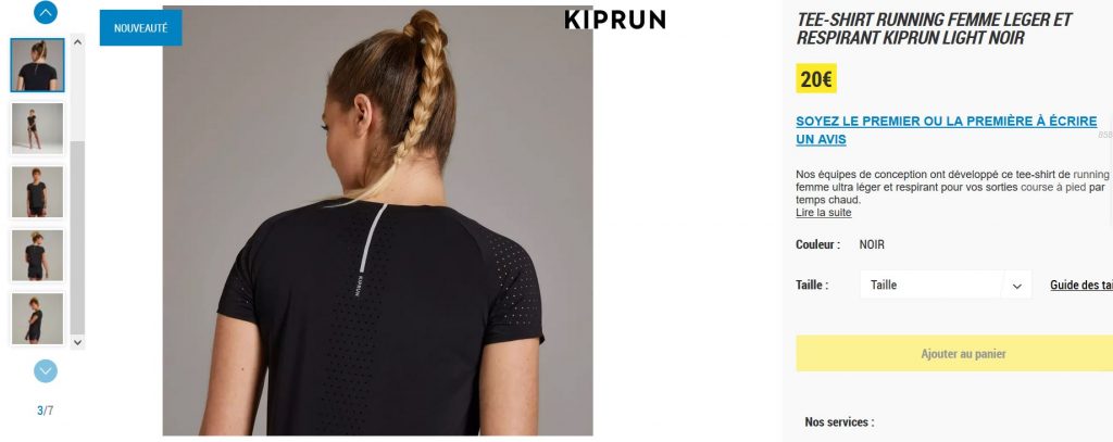 Kiprun Light : lien site tshirt