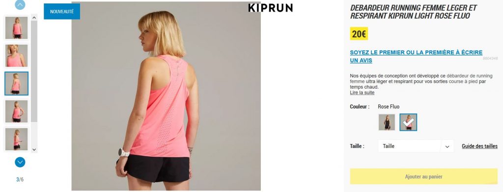 Kiprun Light : lien site débardeur