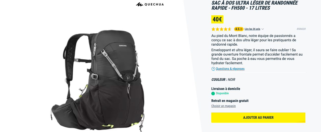 Sac FH 500 Quechua