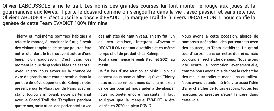 Team de Trail EVADICT